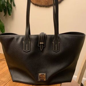Dooney & Bourke Black Pebble Leather Large Tote